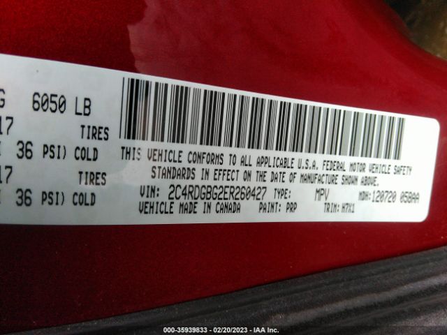 2C4RDGBG2ER260427 Dodge Grand Caravan Se