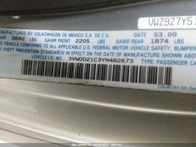 Volkswagen New Beetle 2000 3VWDD21C3YM482673 Image 10