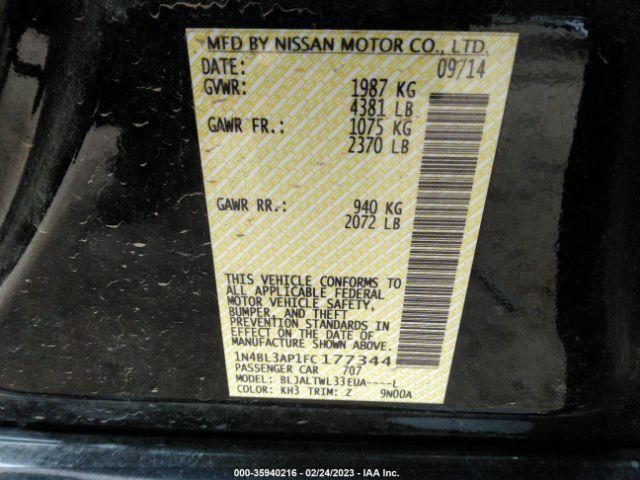 1N4BL3AP1FC177344 Nissan Altima 3.5 Sl