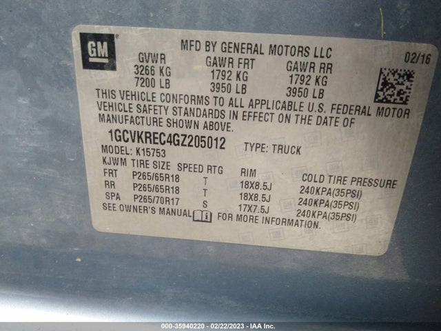 Chevrolet Silverado 1500 Lt 2016 1GCVKREC4GZ205012 Image 9