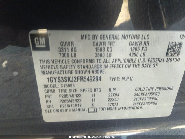 Cadillac Escalade Esv Luxury 2015 1GYS3SKJ2FR549294 Image 9