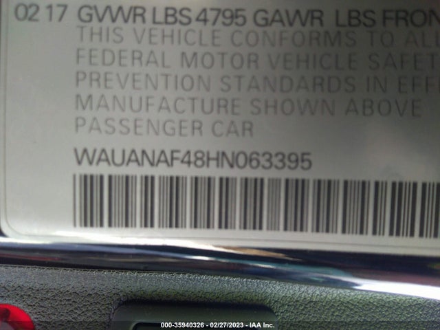WAUANAF48HN063395 Audi A4 PREMIUM