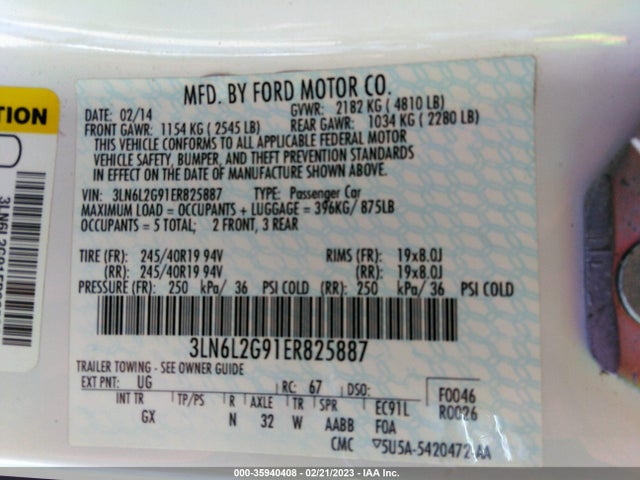 Lincoln MKZ 2014 3LN6L2G91ER825887 Image 9