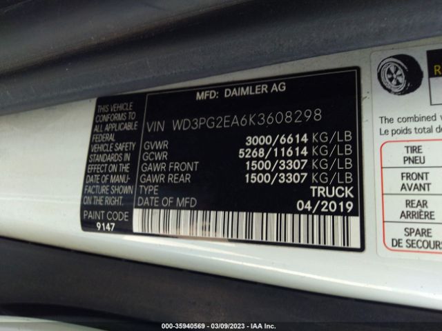 WD3PG2EA6K3608298 Mercedes-Benz METRIS CARGO VAN