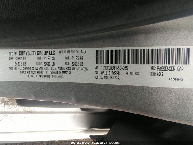 Chrysler 200 Limited 2015 1C3CCCAB8FN534305 Image 9