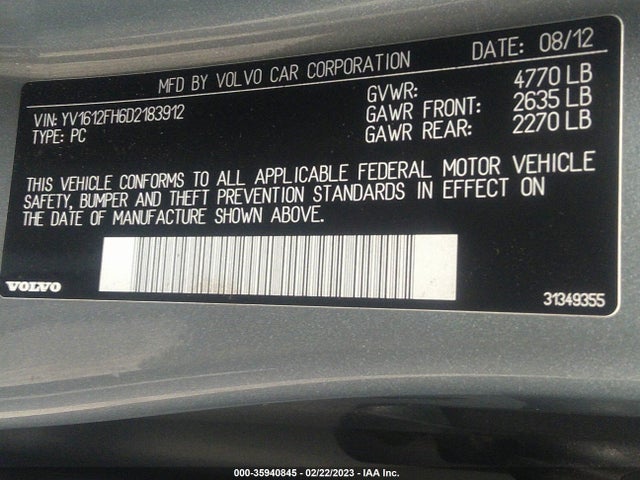 Volvo S60 T5 2013 YV1612FH6D2183912 Image 10