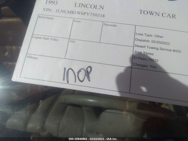 1LNLM81W6PY750318 Lincoln Town Car Executive