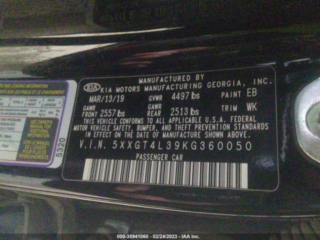 5XXGT4L39KG360050 KIA Optima S