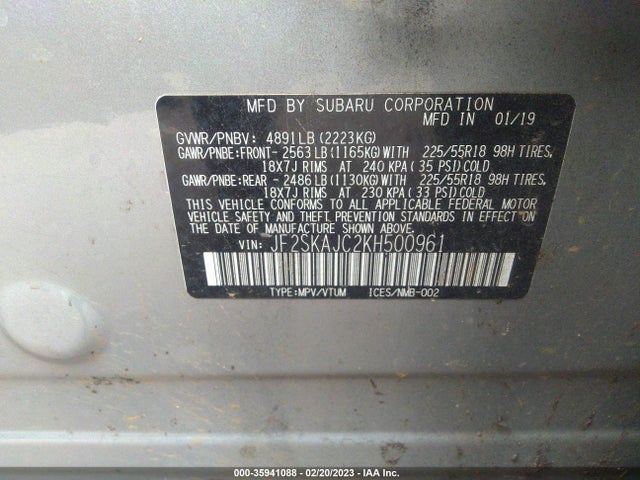 Subaru Forester Sport 2019 JF2SKAJC2KH500961 Image 11