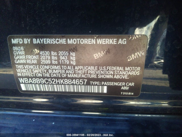 BMW 3 Series 330i 2017 WBA8B9C52HK884657 Image 9