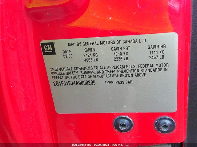 Chevrolet Camaro 1ss 2010 2G1FJ1EJ4A9000209 Image 10