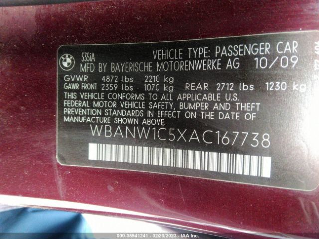 WBANW1C5XAC167738 BMW 5 Series 535i