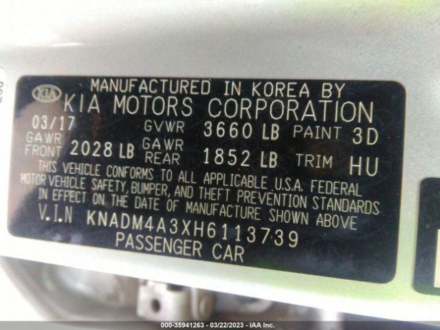 KNADM4A3XH6113739 KIA RIO LX
