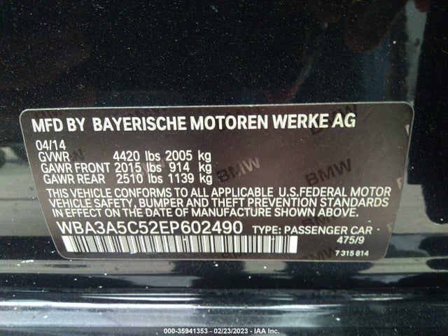 BMW 3 Series 328i 2014 WBA3A5C52EP602490 Image 10