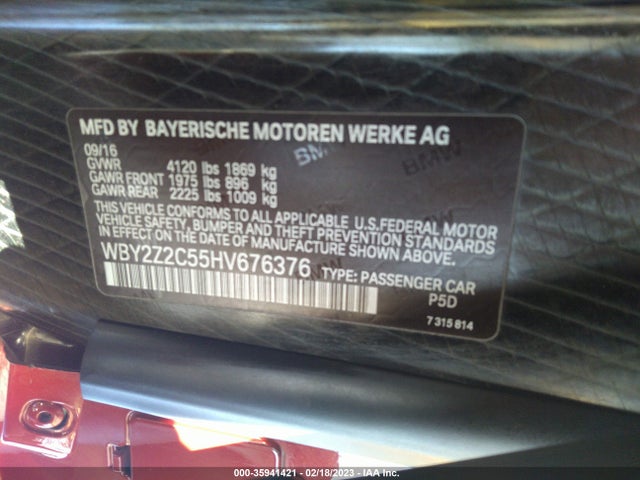 2017 BMW i8, VIN: WBY2Z2C55HV676376