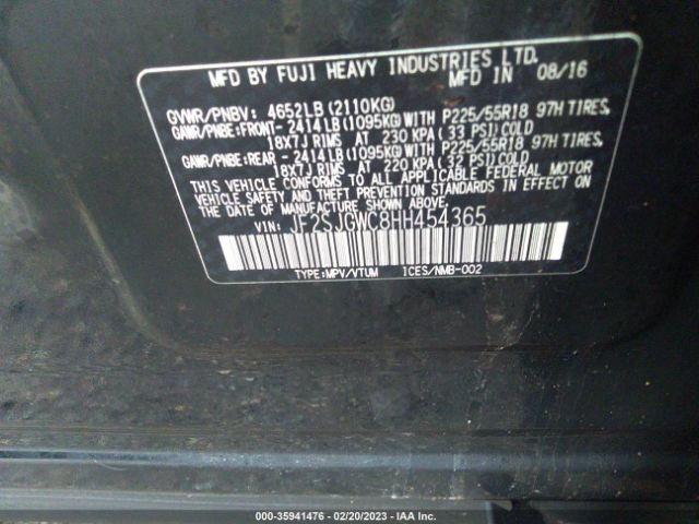 JF2SJGWC8HH454365 Subaru Forester Touring