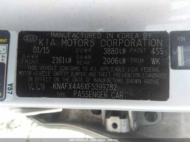 KNAFX4A6XF5399282 KIA FORTE LX