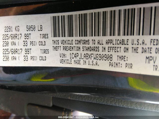 1C4PJLABXFW690908 Jeep Cherokee Sport