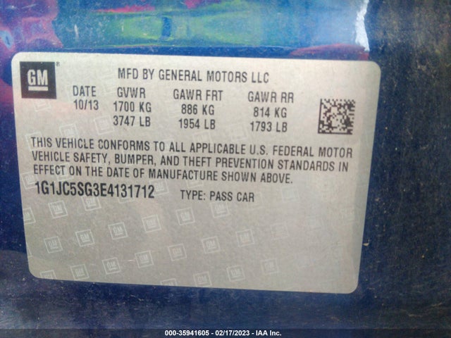 Chevrolet SONIC LT 2014 1G1JC5SG3E4131712 Image 10