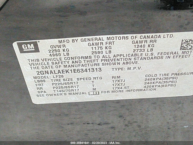 Chevrolet EQUINOX LS 2014 2GNALAEK1E6341313 Image 11