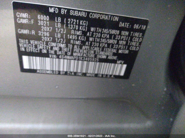 2019 Subaru Ascent, VIN: 4S4WMAPD1K3405925