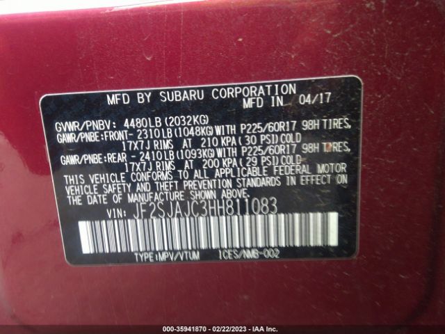 JF2SJAJC3HH811083 Subaru Forester Limited