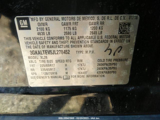 3GKALTEV5JL278452 GMC Terrain Sle