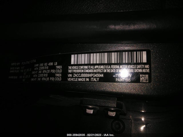Jeep Renegade Altitude 2017 ZACCJBBB9HPG45644 Image 10