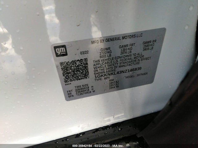 2022 GMC Acadia, VIN: 1GKKNKL43NZ146839