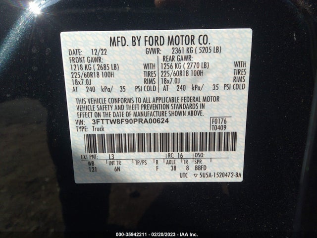 2023 Ford Maverick, VIN: 3FTTW8F90PRA00624
