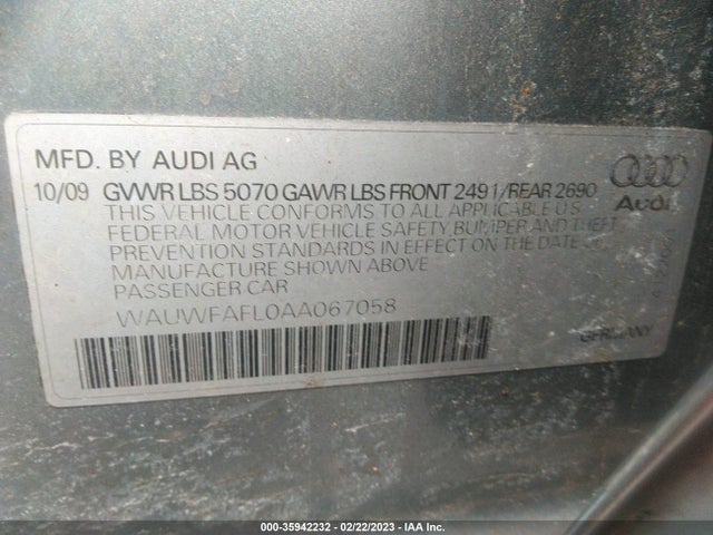 WAUWFAFL0AA067058 Audi A4 2.0t Premium  Plus