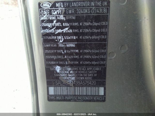 SALAG2D43BA575420 Land Rover LR4 HSE