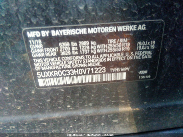 BMW X5 Xdrive35i 2017 5UXKR0C33H0V71223 Image 9