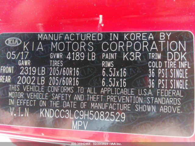KNDCC3LC9H5082529 KIA NIRO EX