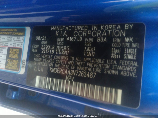 2022 Kia Seltos, VIN: KNDERCAA3N7263487