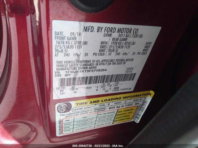 2015 Ford Expedition, VIN: 1FMJK1KT5FEF06264