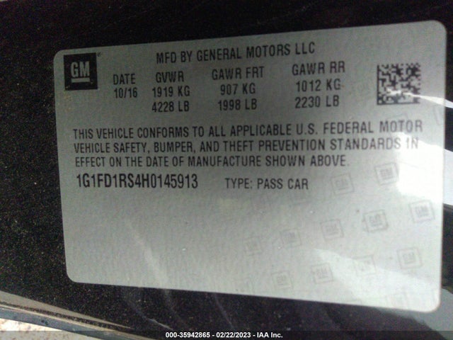 Chevrolet Camaro 2lt 2017 1G1FD1RS4H0145913 Image 10
