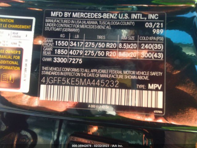 4JGFF5KE5MA445232 Mercedes-Benz Gls Gls 450