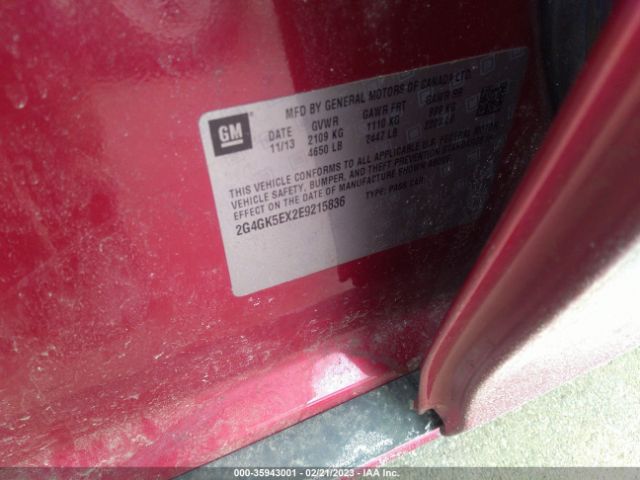 2G4GK5EX2E9215836 Buick Regal