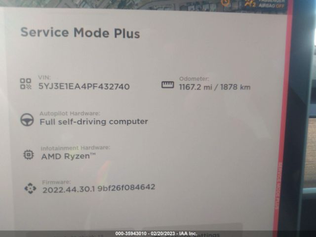 5YJ3E1EA4PF432740 Tesla MODEL 3