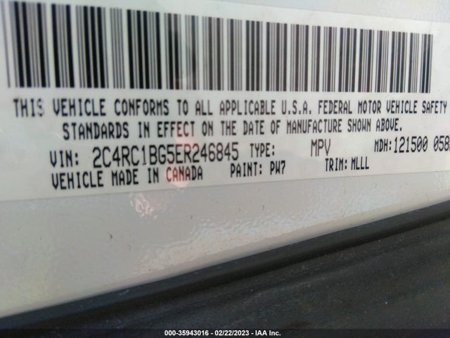 2C4RC1BG5ER246845 Chrysler Town & Country Touring