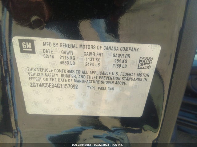 Chevrolet Impala Limited Ltz 2016 2G1WC5E34G1157992 Image 10