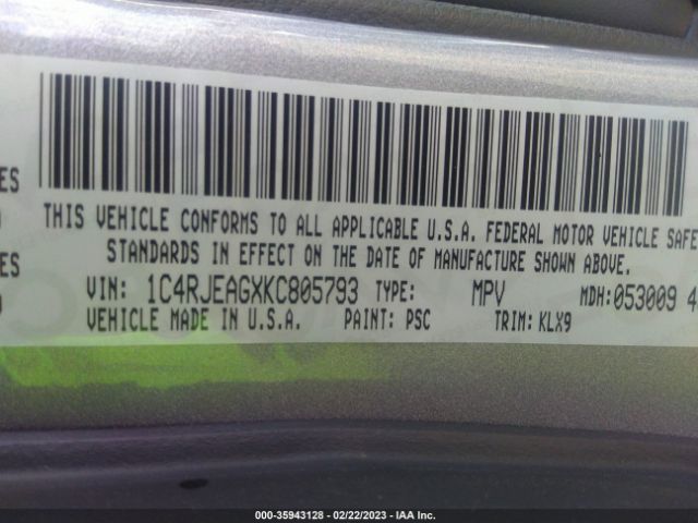 1C4RJEAGXKC805793 Jeep Grand Cherokee Altitude