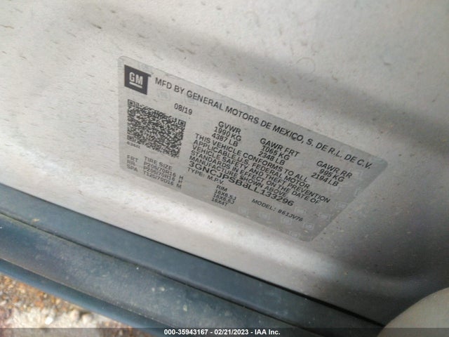 Chevrolet Trax Lt 2020 3GNCJPSB8LL133296 Image 10