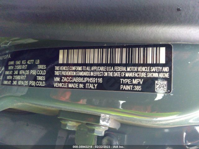 ZACCJABB6JPH59116 Jeep Renegade Latitude