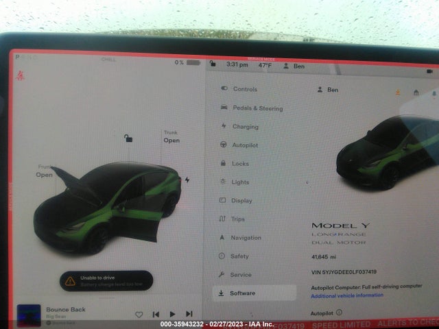 Tesla Model Y 2020 5YJYGDEE0LF037419 Image 7