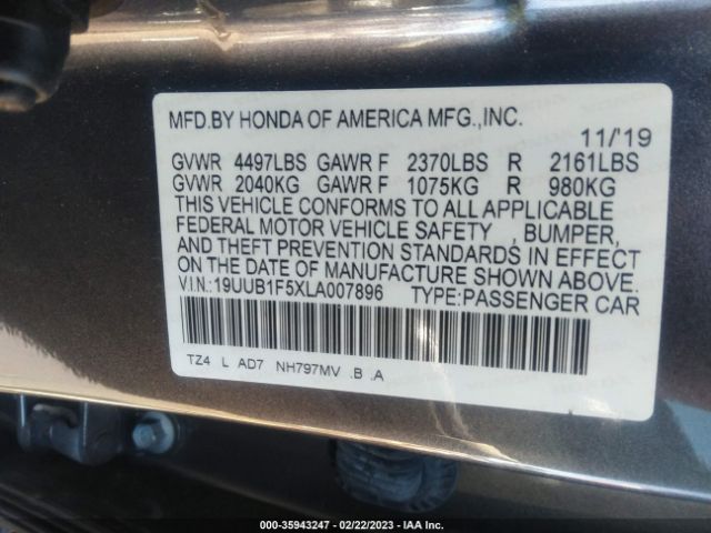 19UUB1F5XLA007896 Acura Tlx W/technology Pkg