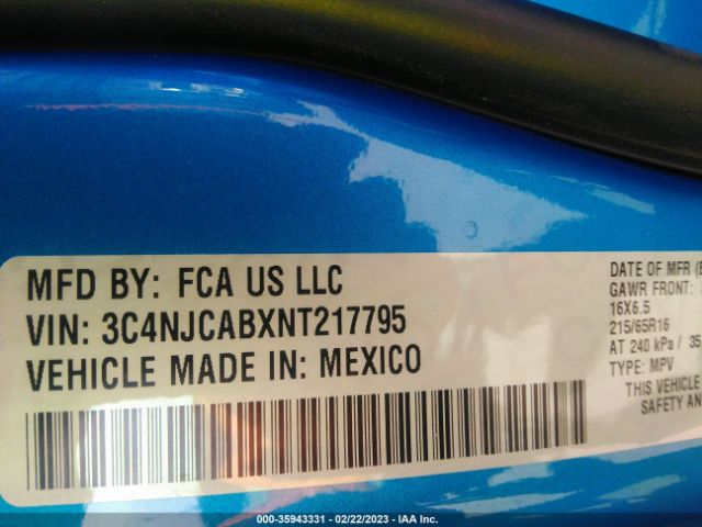 3C4NJCABXNT217795 Jeep Compass Sport