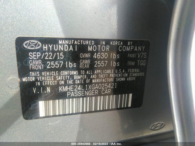 2016 Hyundai Sonata, VIN: KMHE24L1XGA025421