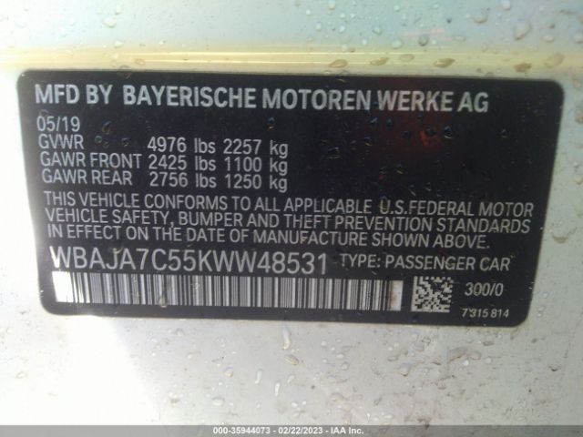 WBAJA7C55KWW48531 BMW 5 Series 530i Xdrive